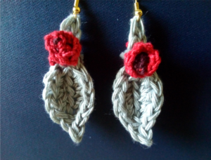 Crochet Leaf Earrings - Accessories