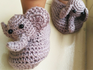 Crochet Elephant Booties - Accessories