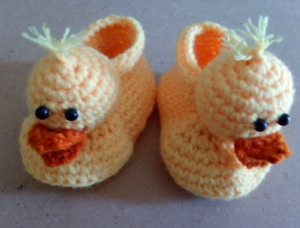 Crochet Newborn Duck Booties - Accessories