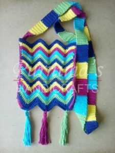 Crochet Chevron Sling Bag - Bags Totes & Purses