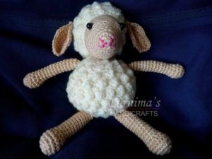 Crochet Sheep Rattle - Amigurumi