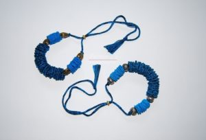 Crochet Blue Motif Necklace - Accessories