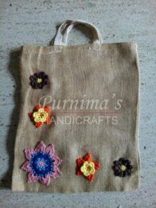 Crochet Eco Friendly Jute Shopping Bag 2 - Bags Totes & Purses