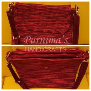 Crochet Double Zipper Bag With A Flap - Bags Totes & Purses