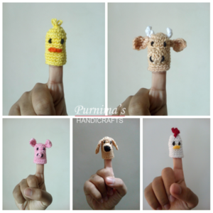 Crochet Barnyard Friends Finger Puppets - Amigurumi