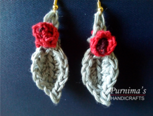 Crochet Leaf Earrings - Accessories