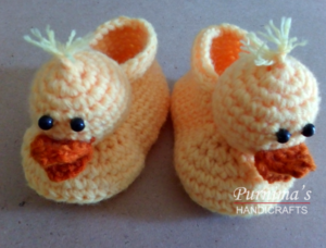 Crochet Newborn Duck Booties - Accessories