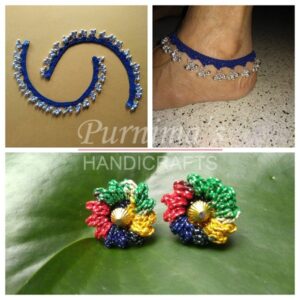 Crochet Anklets & Ear Studs - Friend's Work