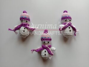 Crochet Christmas Mini Snowman Ornament - Seasonal