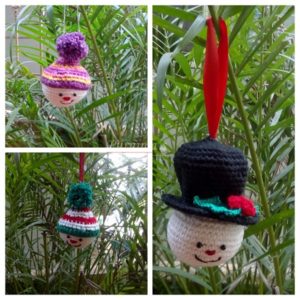 Crochet Snowman Tree Ornaments - Seasonal